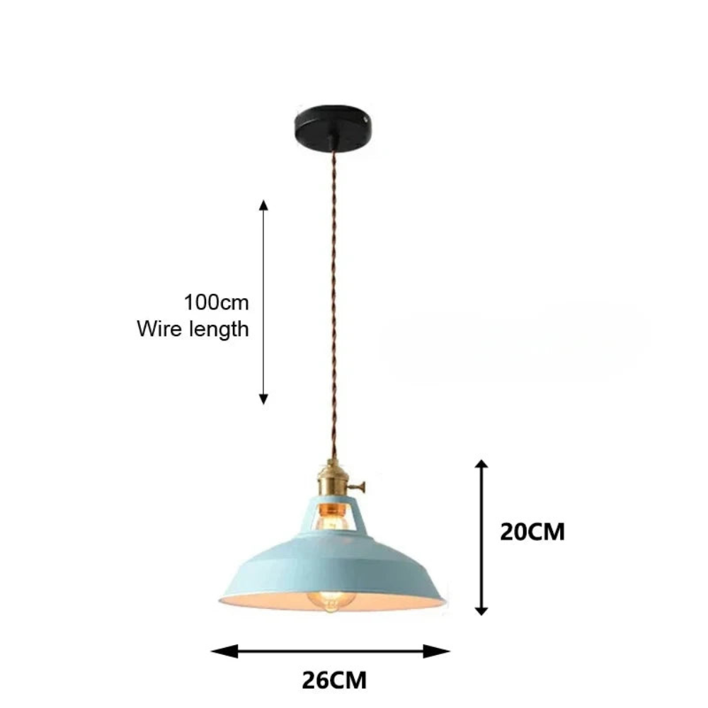 Retro Industrial Pendant Light | Colorful Ceiling Fixture for Kitchen or Dining Room Decor