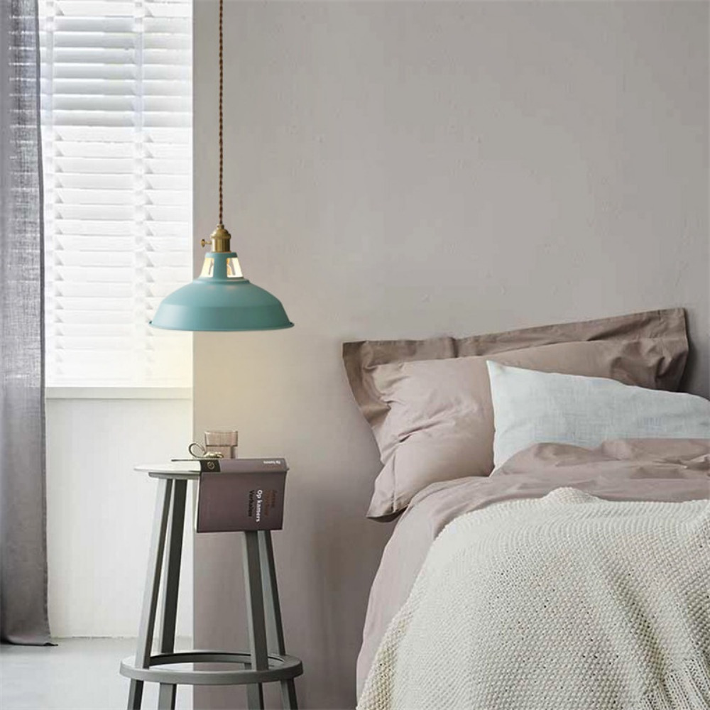 Retro Industrial Pendant Light | Colorful Ceiling Fixture for Kitchen or Dining Room Decor