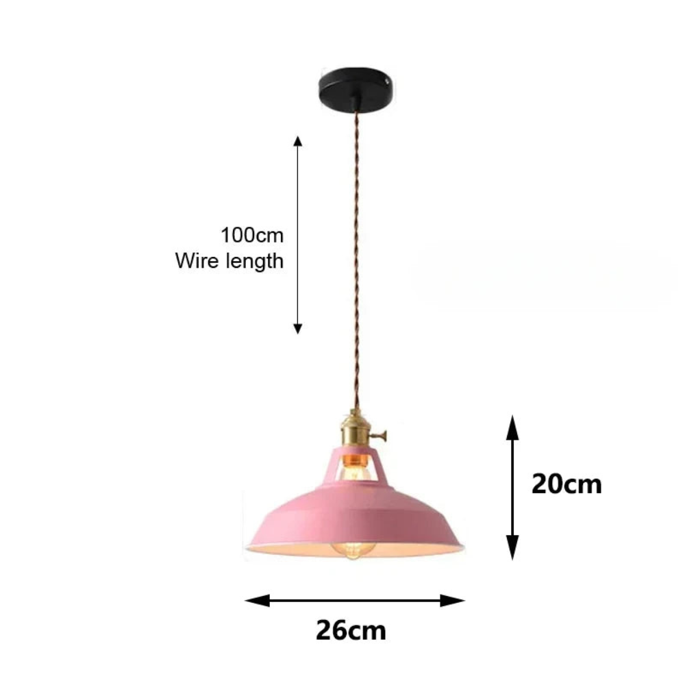 Retro Industrial Pendant Light | Colorful Ceiling Fixture for Kitchen or Dining Room Decor