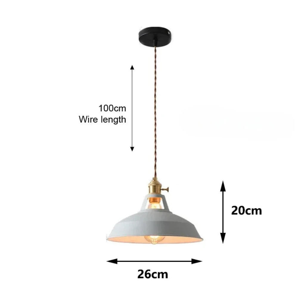 Retro Industrial Pendant Light | Colorful Ceiling Fixture for Kitchen or Dining Room Decor