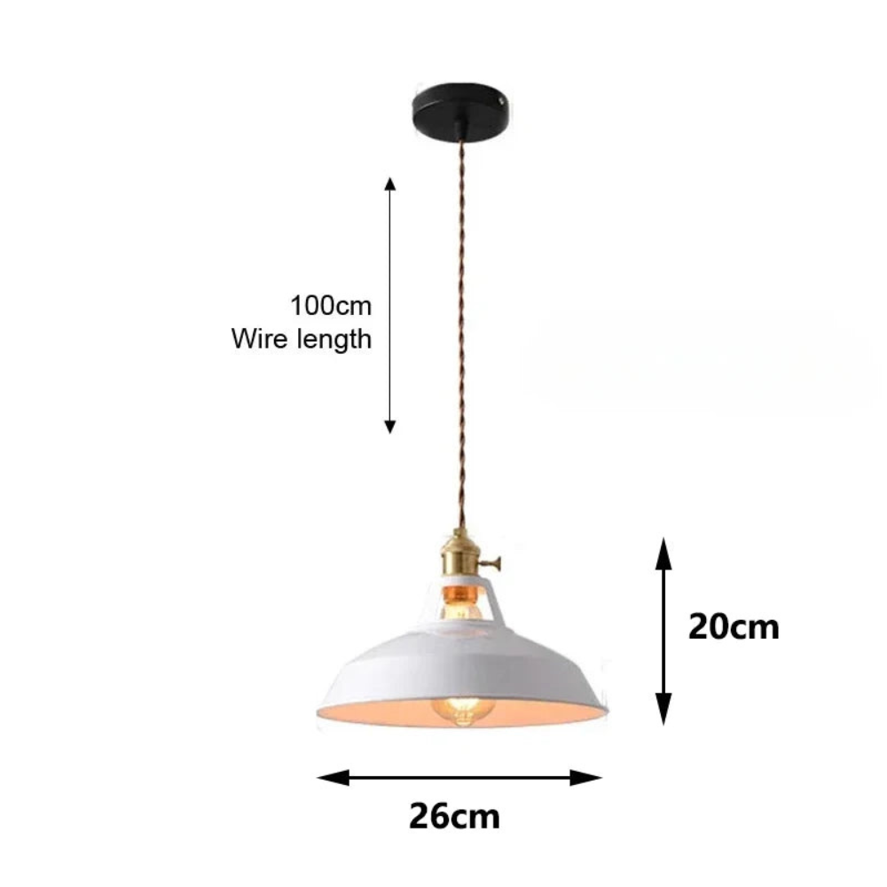 Retro Industrial Pendant Light | Colorful Ceiling Fixture for Kitchen or Dining Room Decor
