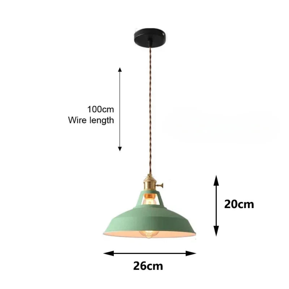 Retro Industrial Pendant Light | Colorful Ceiling Fixture for Kitchen or Dining Room Decor