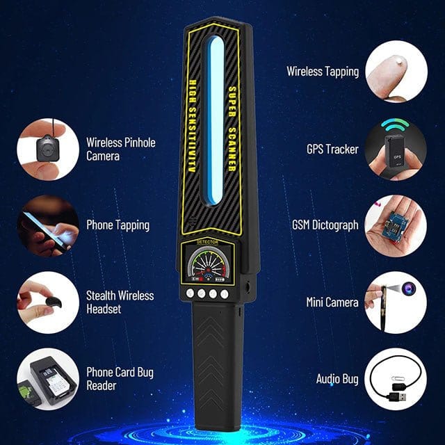 RF Signal Detector, Portable Wireless Bug & Camera Scanner for Privacy Protection-Ridorn