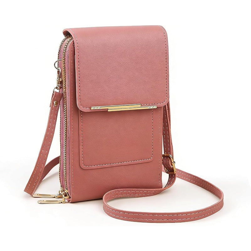 RFID Blocking Phone Bag, Anti-Theft Crossbody Wallet Purse with Shoulder Strap-Ridorn