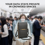 RFID Blocking Phone Bag, Anti-Theft Crossbody Wallet Purse with Shoulder Strap-Ridorn