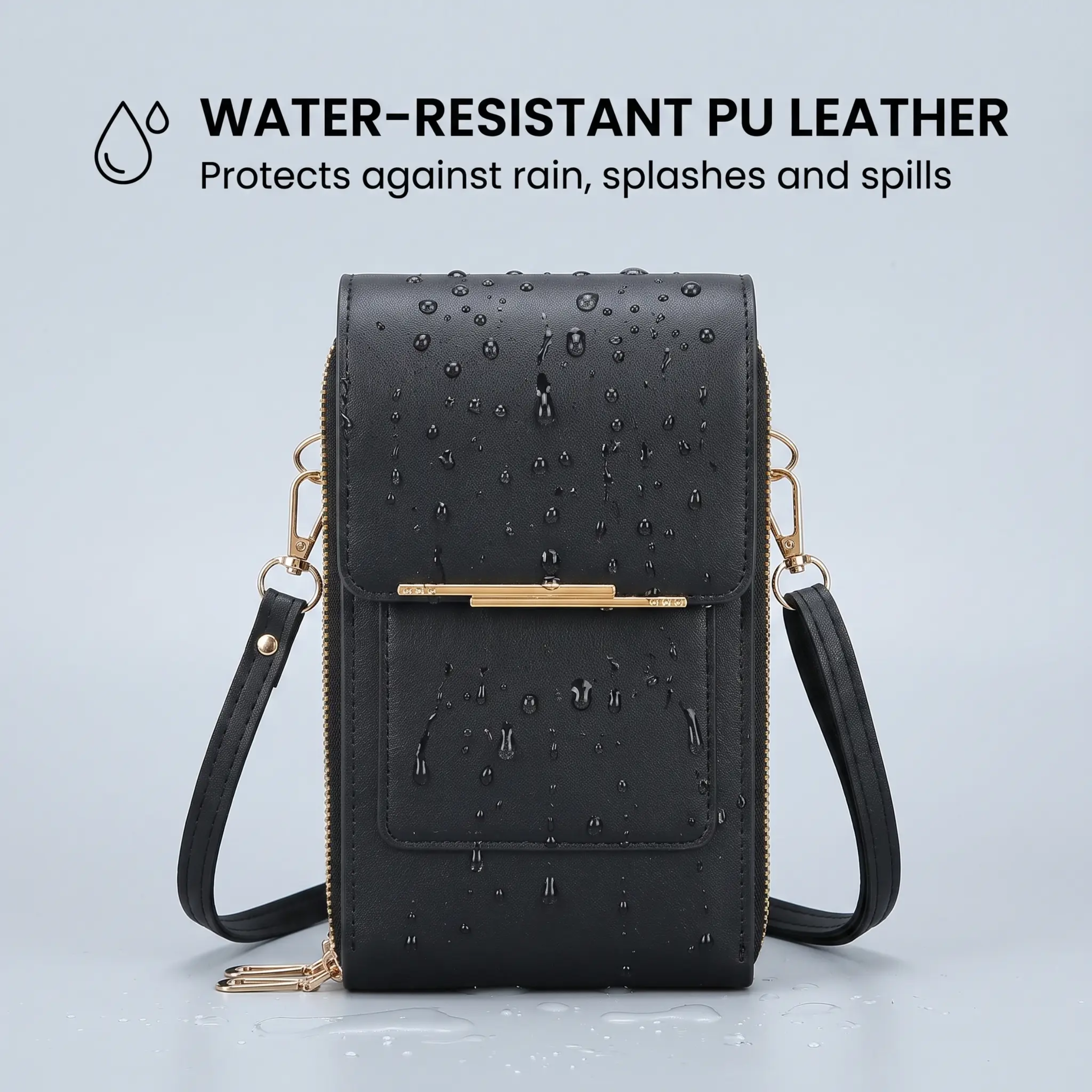 RFID Blocking Phone Bag, Anti-Theft Crossbody Wallet Purse with Shoulder Strap-Ridorn