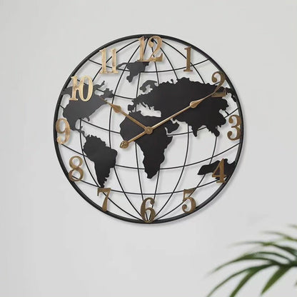 Oversized World Map Wall Clock for Modern Decor | Ridorn