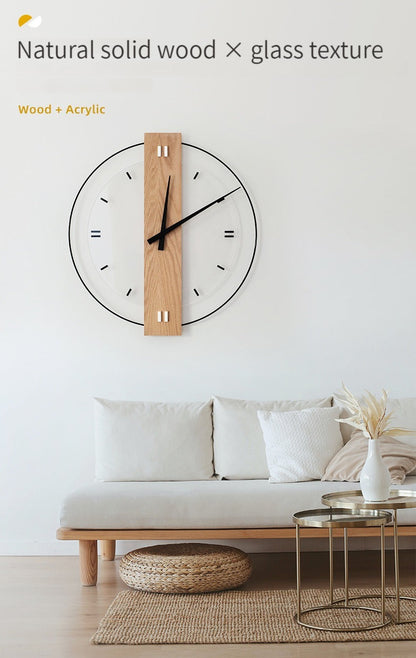 Elegant 40cm Solid Wood Nordic Wall Clock for Home Decor | Ridorn