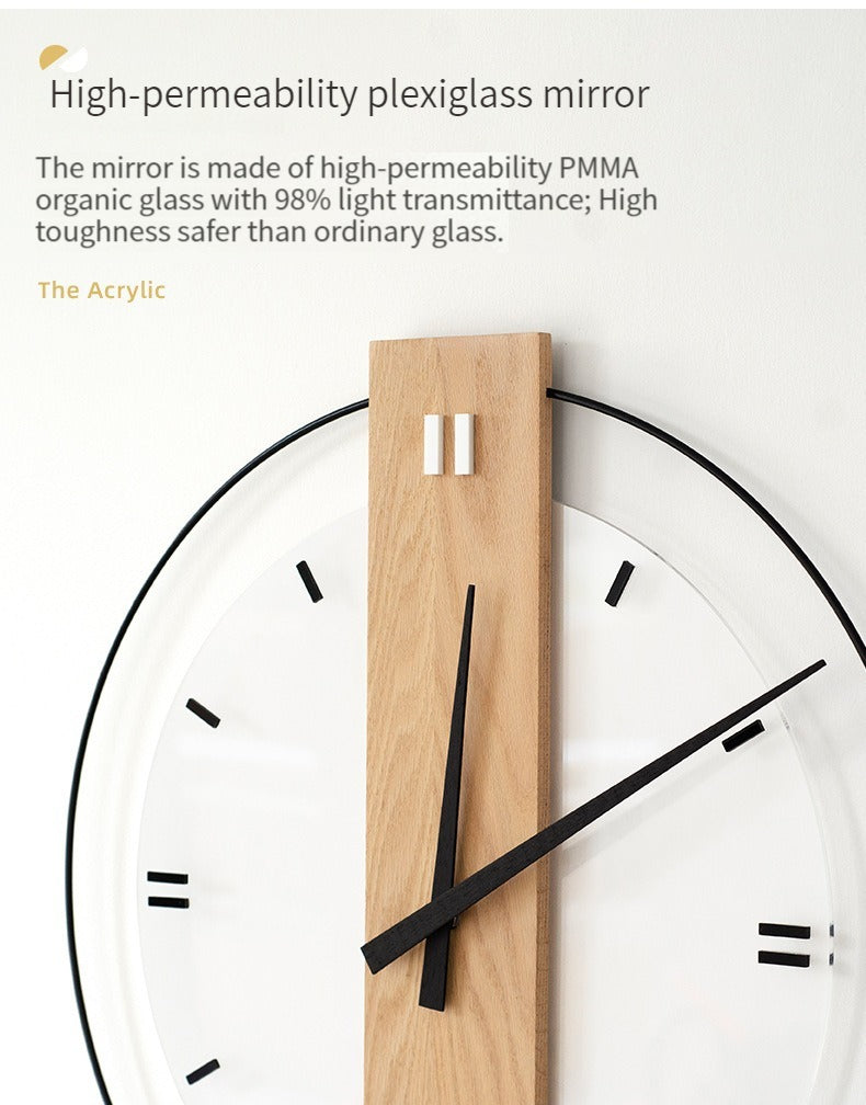 Elegant 40cm Solid Wood Nordic Wall Clock for Home Decor | Ridorn