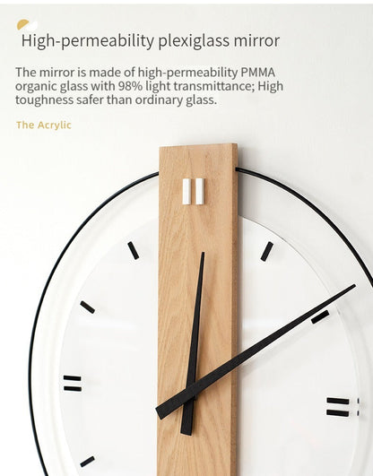 Elegant 40cm Solid Wood Nordic Wall Clock for Home Decor | Ridorn