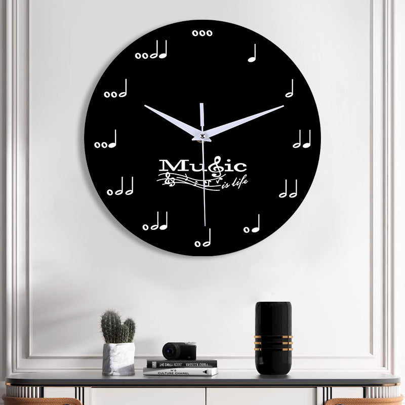 Silent Musical Notes Wall Clock for Home Decor | Ridorn
