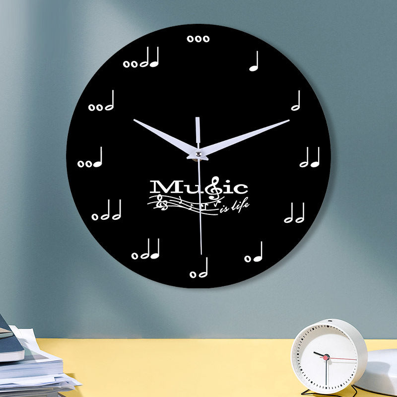 Silent Musical Notes Wall Clock for Home Decor | Ridorn