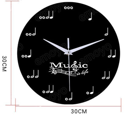 Silent Musical Notes Wall Clock for Home Decor | Ridorn