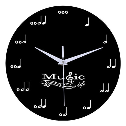 Silent Musical Notes Wall Clock for Home Decor | Ridorn