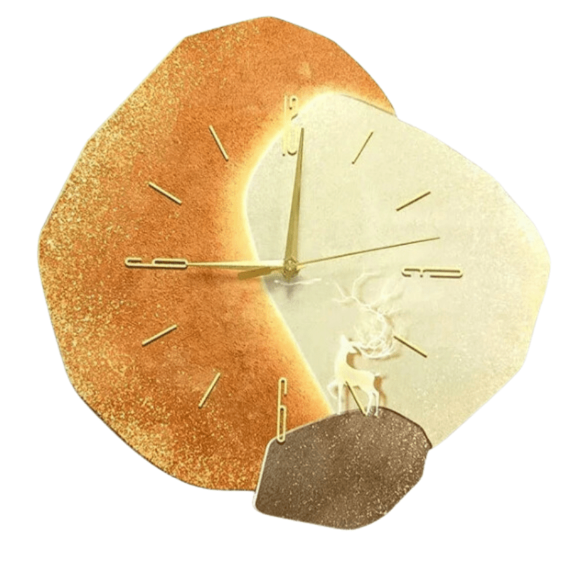 Elegant Wooden Clock with Unique Design - 35 cm Diameter | Ridorn