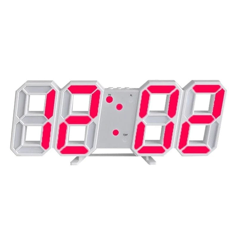 Modern 3D LED Wall Clock with Temperature, Date & Alarm | Ridorn