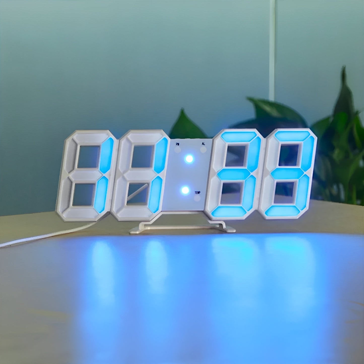 Modern 3D LED Wall Clock with Temperature, Date & Alarm | Ridorn