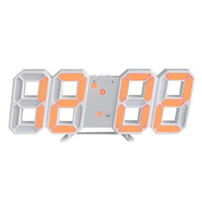 Modern 3D LED Wall Clock with Temperature, Date & Alarm | Ridorn