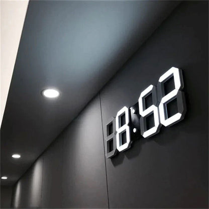 Modern 3D LED Wall Clock with Temperature, Date & Alarm | Ridorn