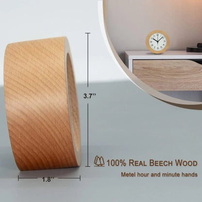 Elegant Silent Wooden Alarm Clock for Peaceful Mornings | Ridorn