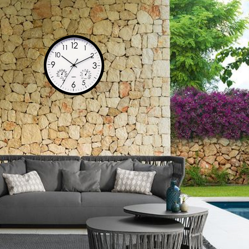 Stylish Waterproof Garden Clock with Weather Meter | Ridorn