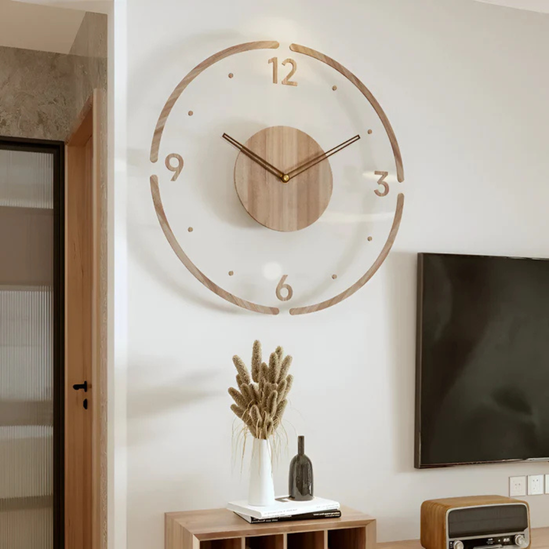 Contemporary Silent Wooden Wall Clock for Modern Spaces | Ridorn
