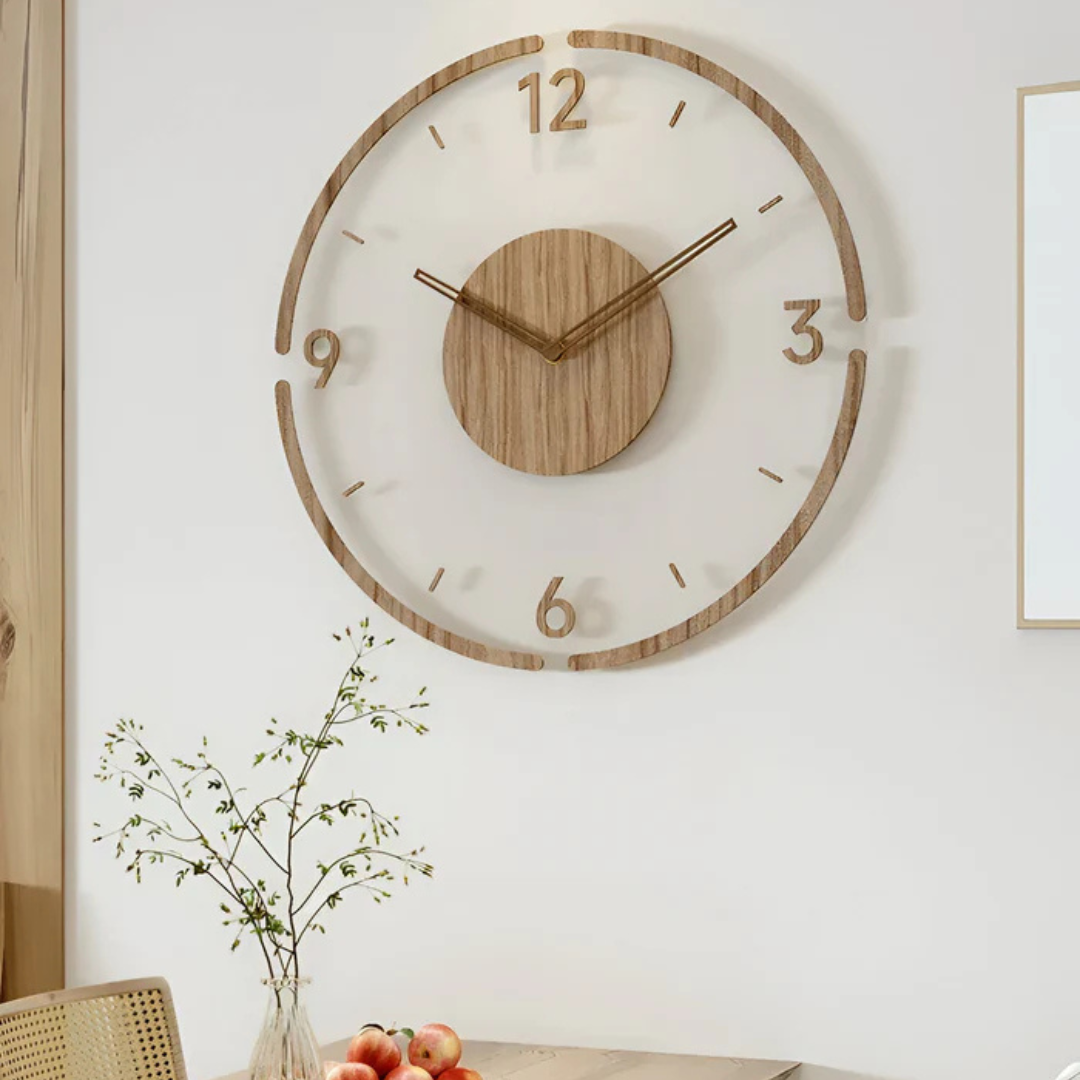 Contemporary Silent Wooden Wall Clock for Modern Spaces | Ridorn