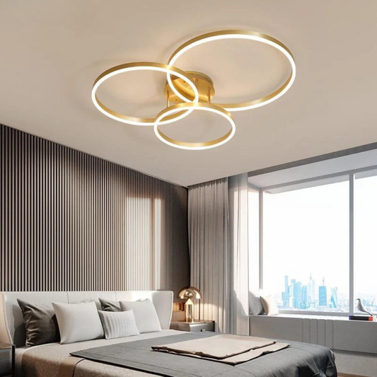 Modern LED ring ceiling light with adjustable brightness