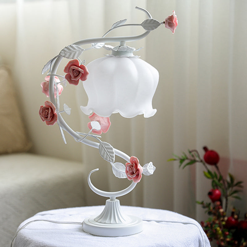 Rose Table Lamp, Elegant Flower Accent Light for Bedroom & Living Room-Ridorn