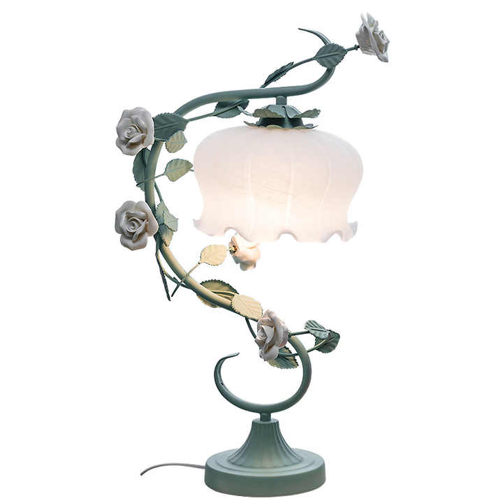 Rose Table Lamp, Elegant Flower Accent Light for Bedroom & Living Room-Ridorn
