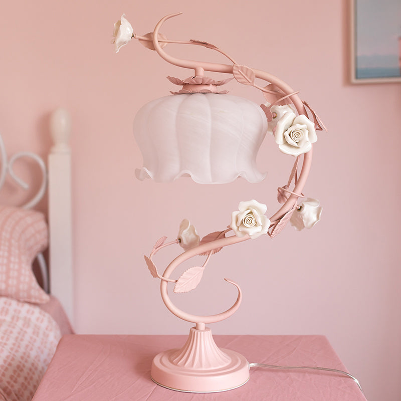 Rose Table Lamp, Elegant Flower Accent Light for Bedroom & Living Room-Ridorn