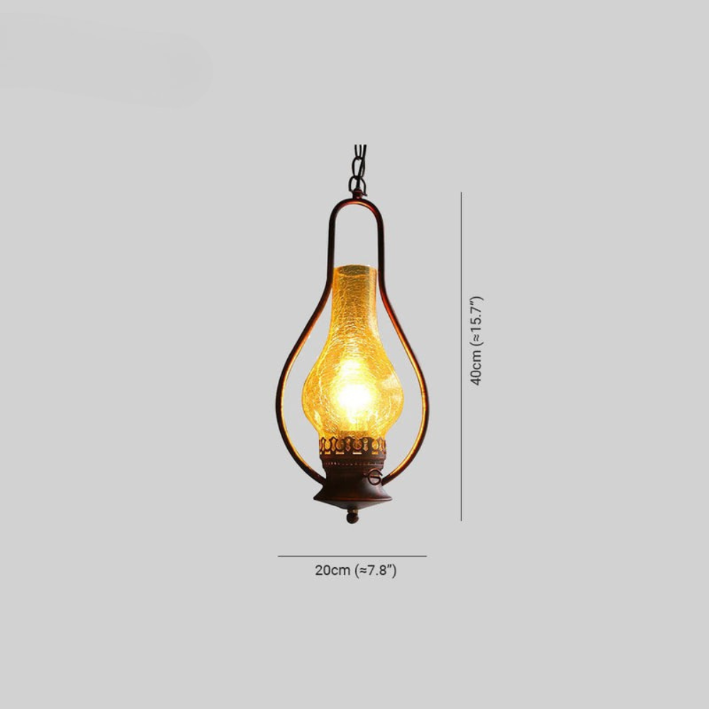 Rustic Kerosene Style LED Pendant Light | Vintage Industrial Hanging Fixture-Pendant Lights-Ridorn