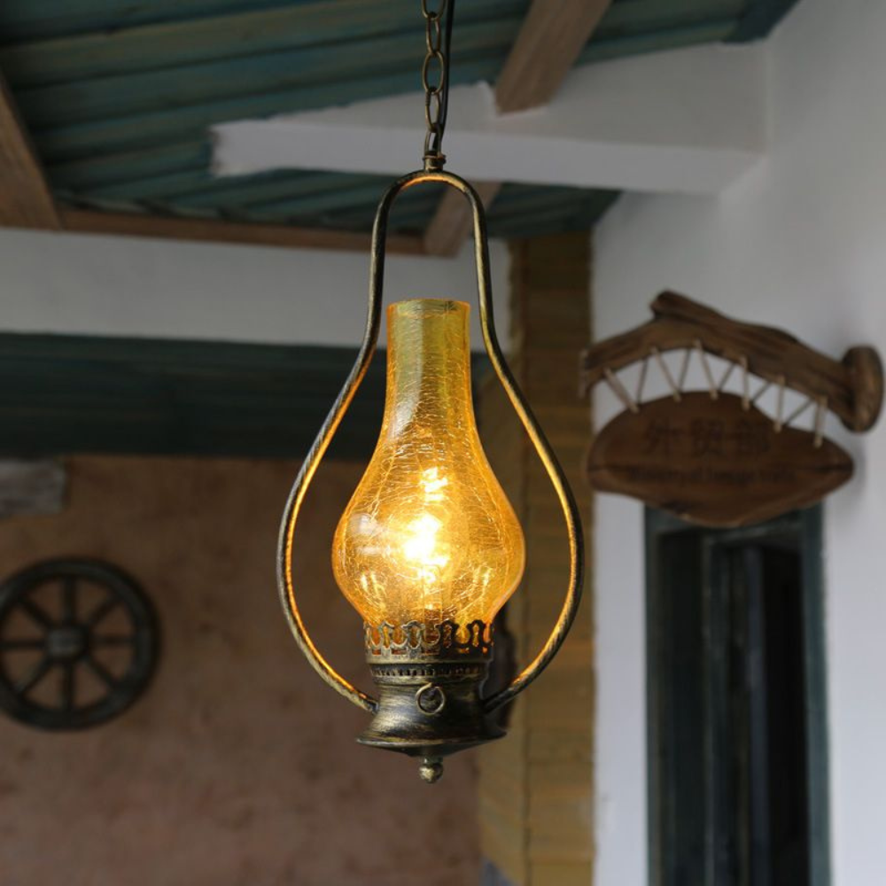 Vintage Industrial Antique Bronze Pendant Light Adjustable Hanging Length Front View