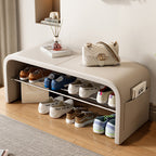 Scandinavian 1-Tier Faux Leather Shoe Storage Bench for | Ridorn-Shoe Storage Benches-Ridorn