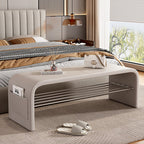 Scandinavian 1-Tier Faux Leather Shoe Storage Bench for | Ridorn-Shoe Storage Benches-Ridorn