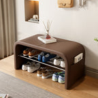 Scandinavian 1-Tier Faux Leather Shoe Storage Bench for | Ridorn-Shoe Storage Benches-Ridorn