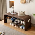 Scandinavian 1-Tier Faux Leather Shoe Storage Bench for | Ridorn-Shoe Storage Benches-Ridorn