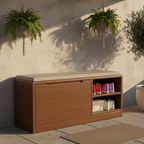 Scandinavian 2-Tier Shoe Storage Cabinet with Cushioned Seat | Ridorn-Shoe Storage-Ridorn