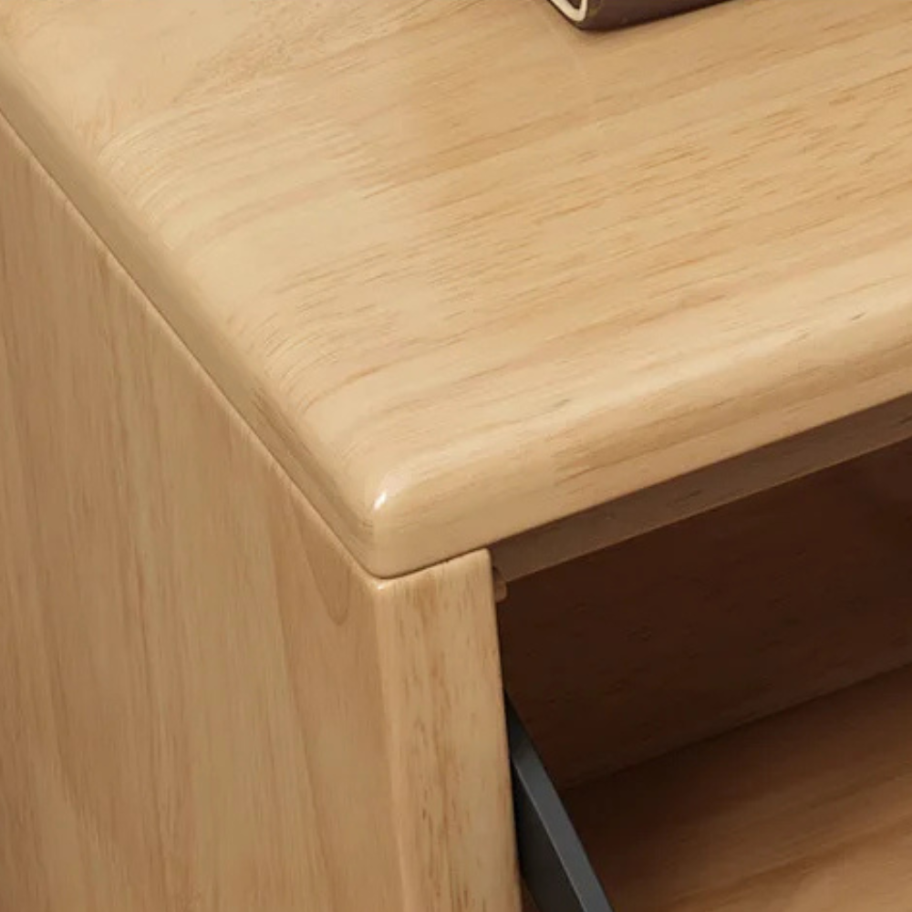 Scandinavian 2-Tier Shoe Storage Cabinet with Cushioned Seat | Ridorn-Shoe Storage-Ridorn