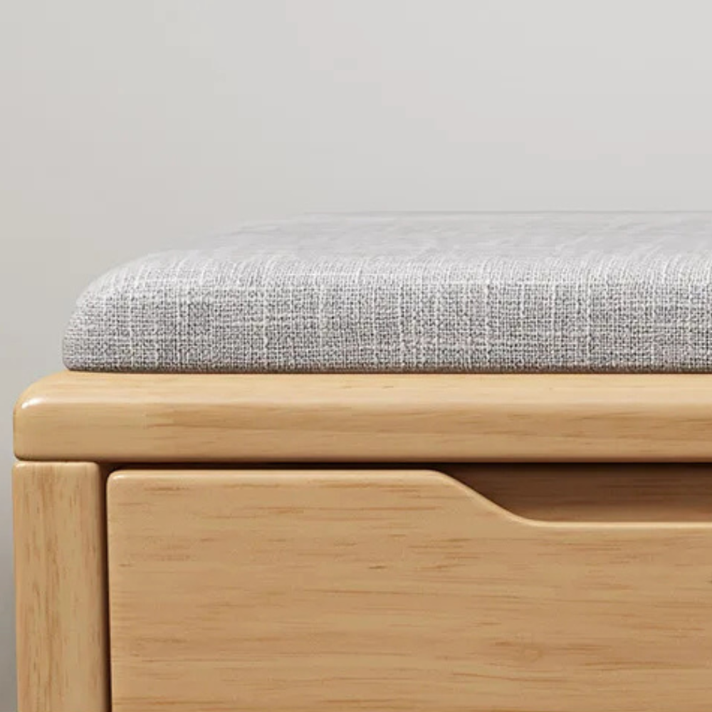 Scandinavian 2-Tier Shoe Storage Cabinet with Cushioned Seat | Ridorn-Shoe Storage-Ridorn