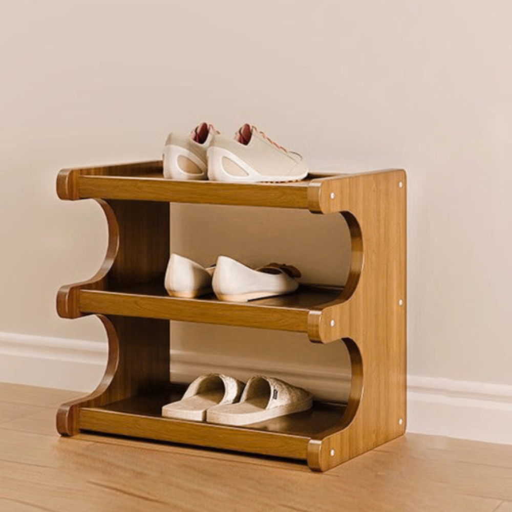 Scandinavian Bamboo Shoe Organizer - 2 to 6 Tier Storage | Ridorn