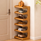 Scandinavian Bamboo Shoe Organizer - 2 to 6 Tier Storage | Ridorn