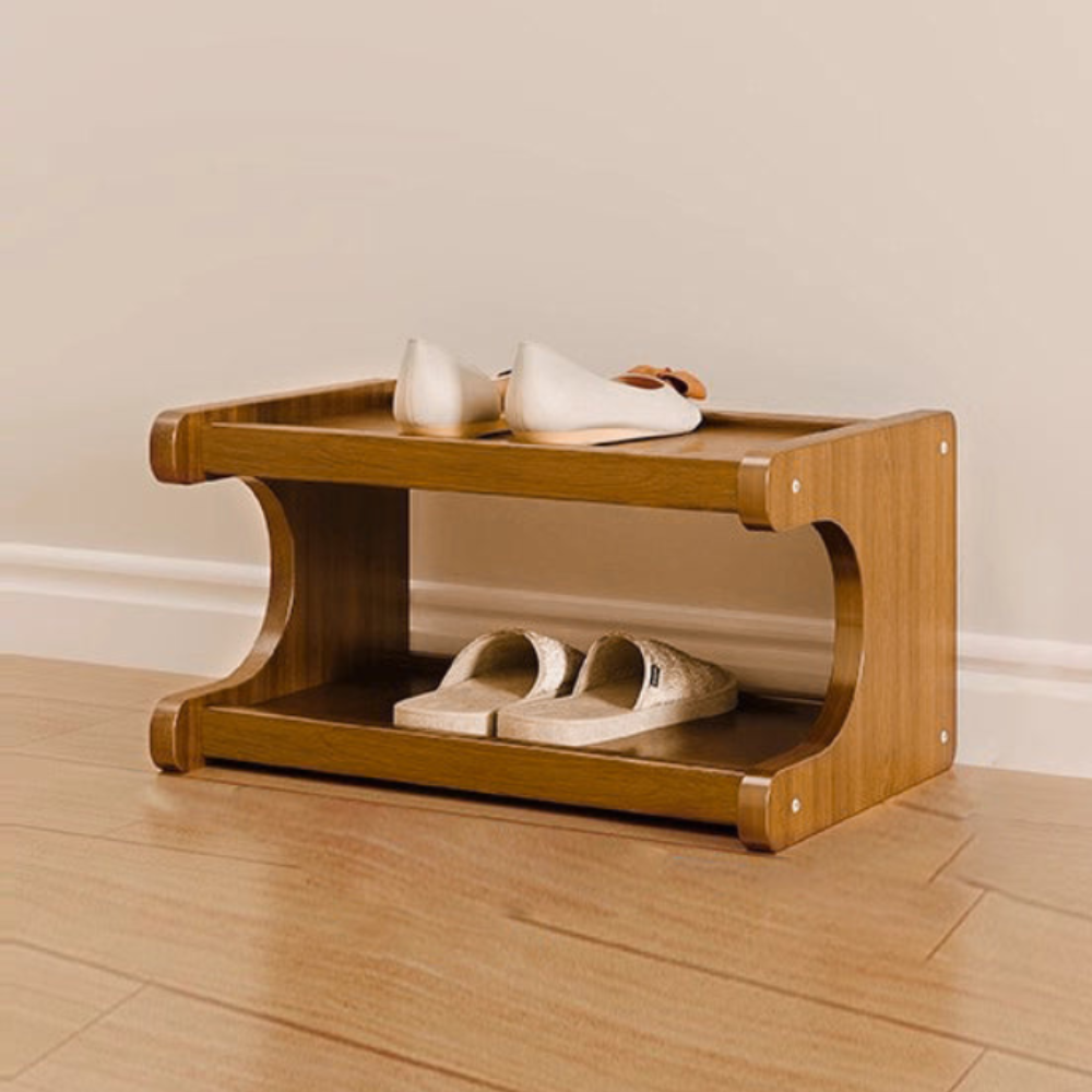 Scandinavian Bamboo Shoe Organizer - 2 to 6 Tier Storage | Ridorn