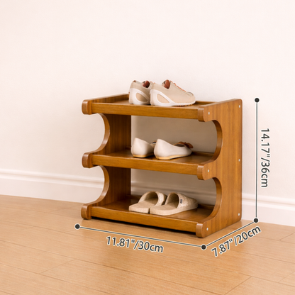 Scandinavian Bamboo Shoe Organizer - 2 to 6 Tier Storage | Ridorn