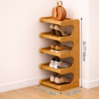 Scandinavian Bamboo Shoe Organizer - 2 to 6 Tier Storage | Ridorn