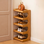 Scandinavian Bamboo Shoe Organizer - 2 to 6 Tier Storage | Ridorn