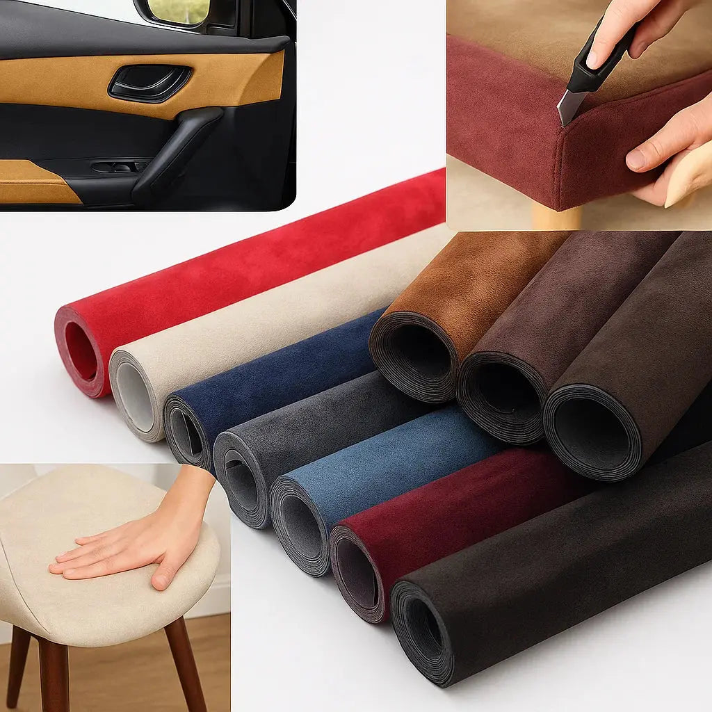 Self-Adhesive Suede Fabric, Microfiber Velour Upholstery Sheet for Car & Furniture-Ridorn