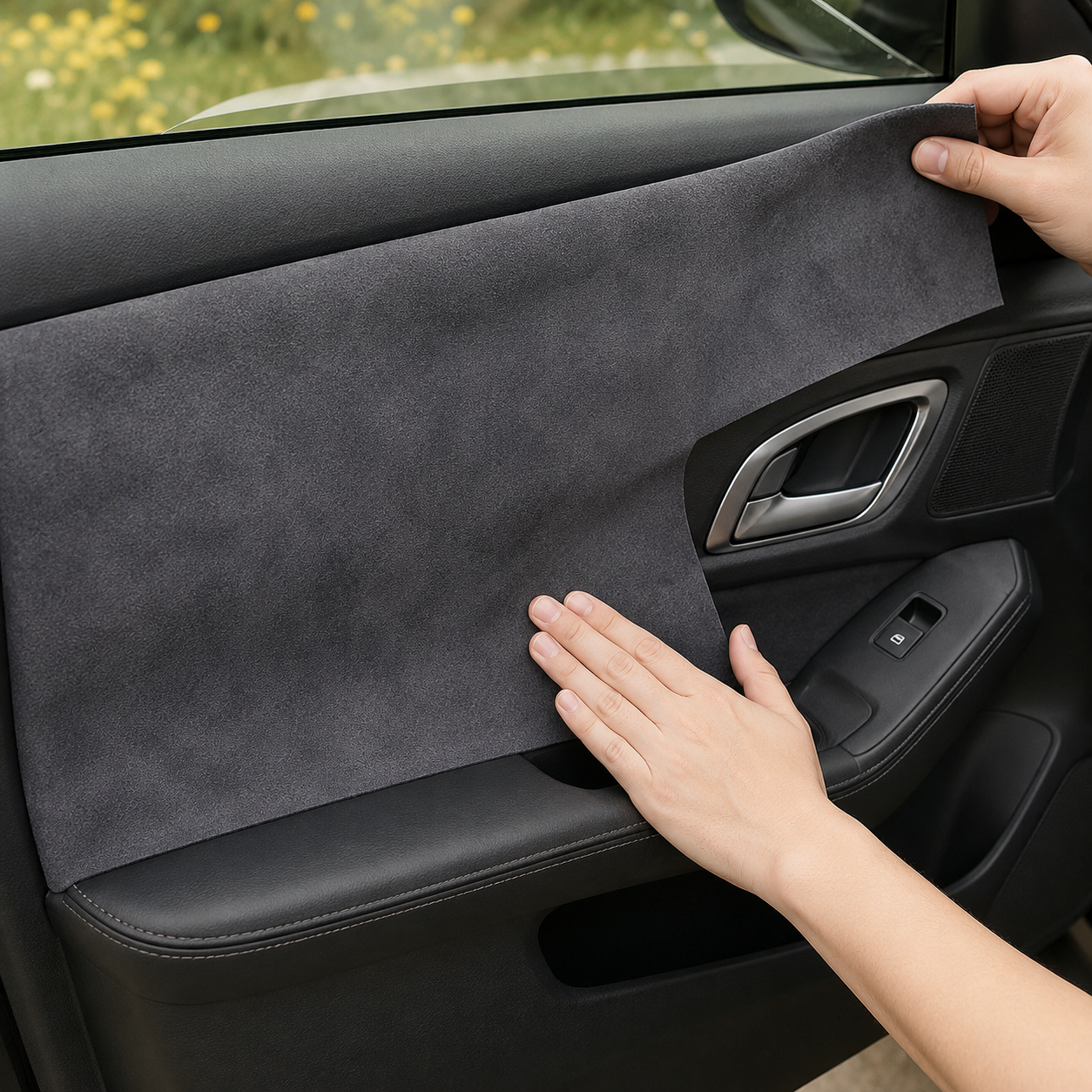 Self-Adhesive Suede Fabric, Microfiber Velour Upholstery Sheet for Car & Furniture