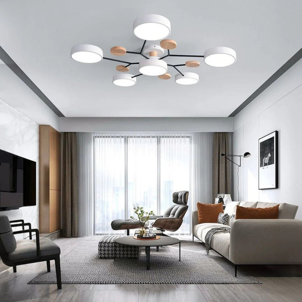 Sleek Halo LED Semi-Flush Ceiling Light for Modern Spaces | Ridorn