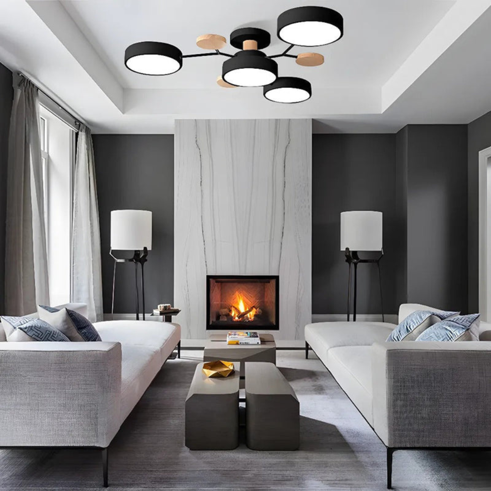 Sleek Halo LED Semi-Flush Ceiling Light for Modern Spaces | Ridorn